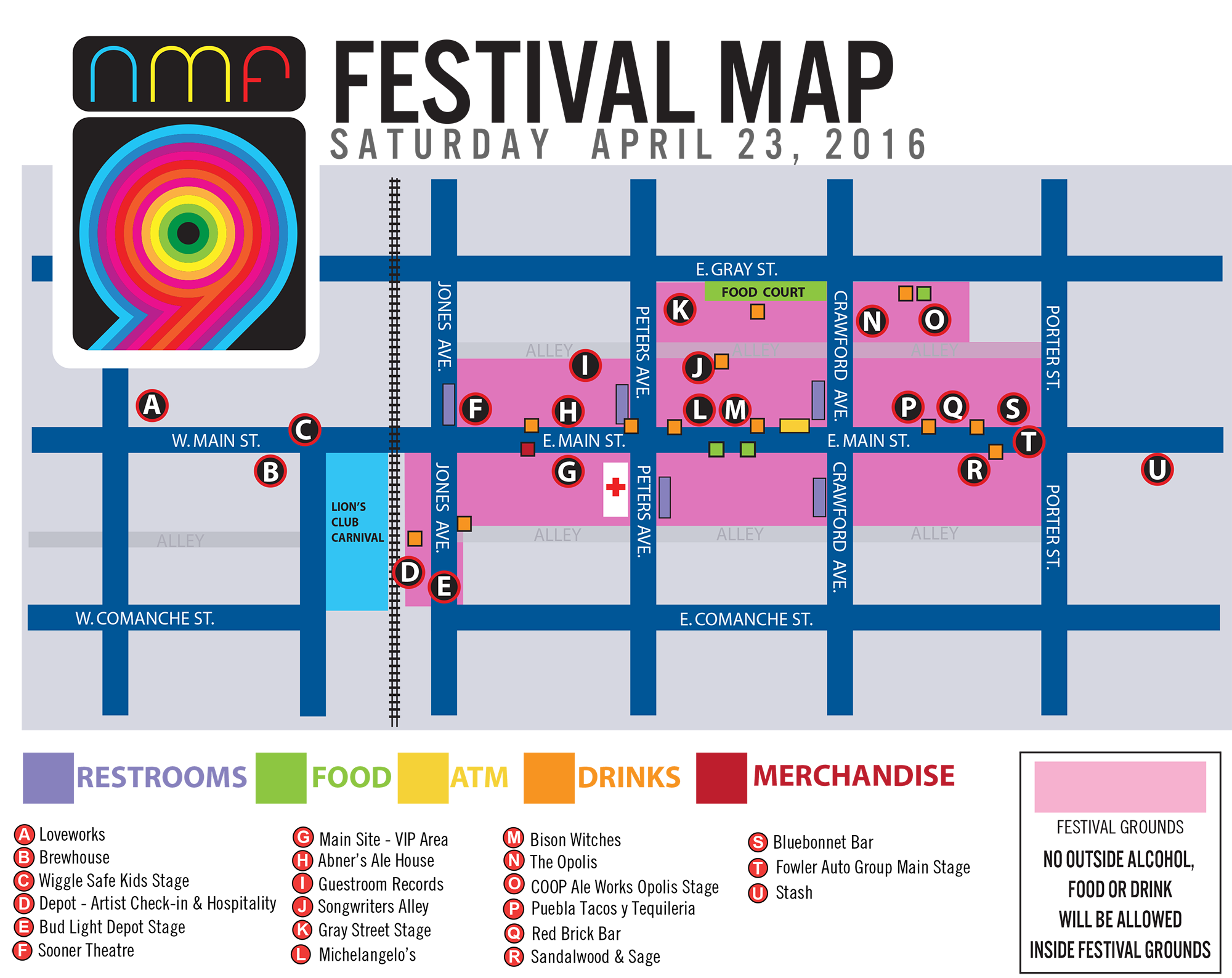 Norman Music Festival Free. Original. Oklahoma. Map & Directions