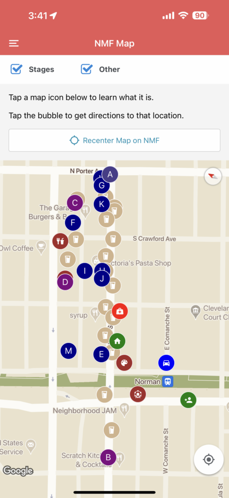 NMF Mobile App Map