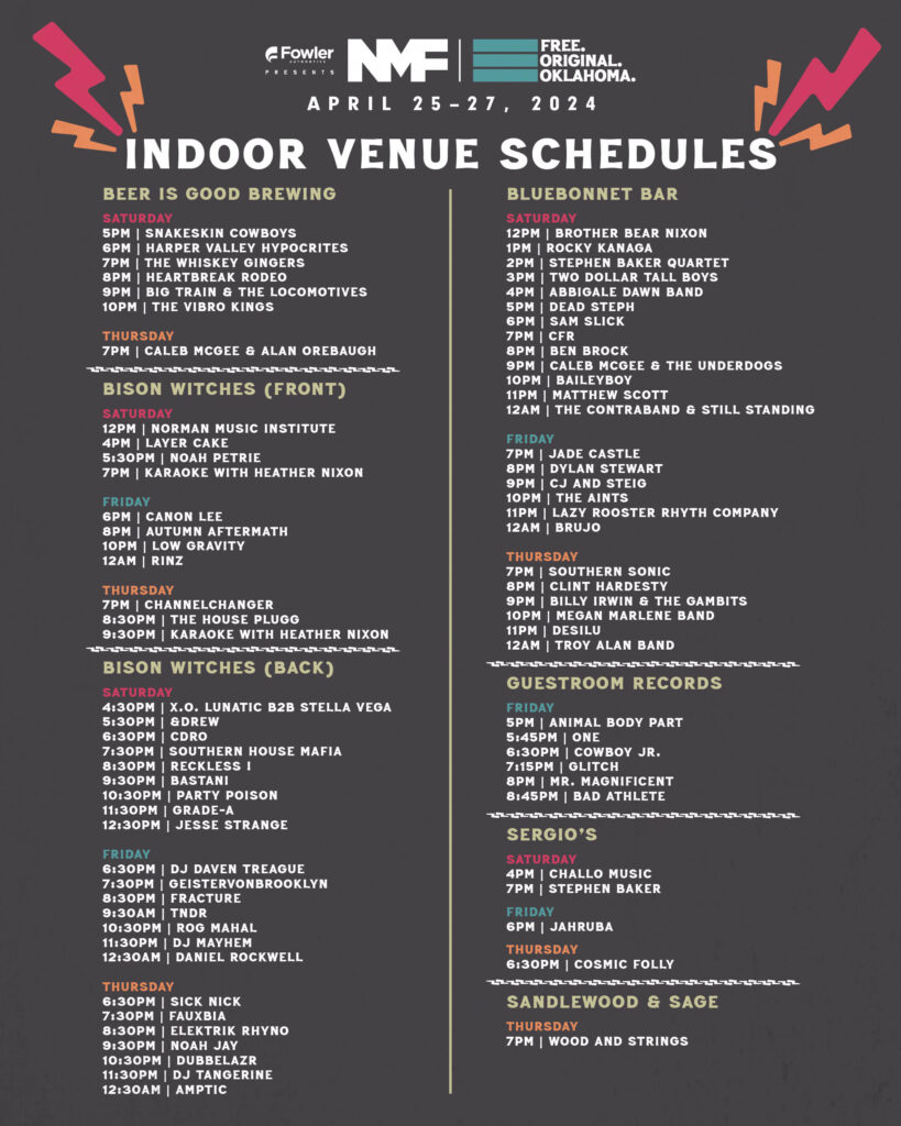 NMF Indoor Schedule Page 1